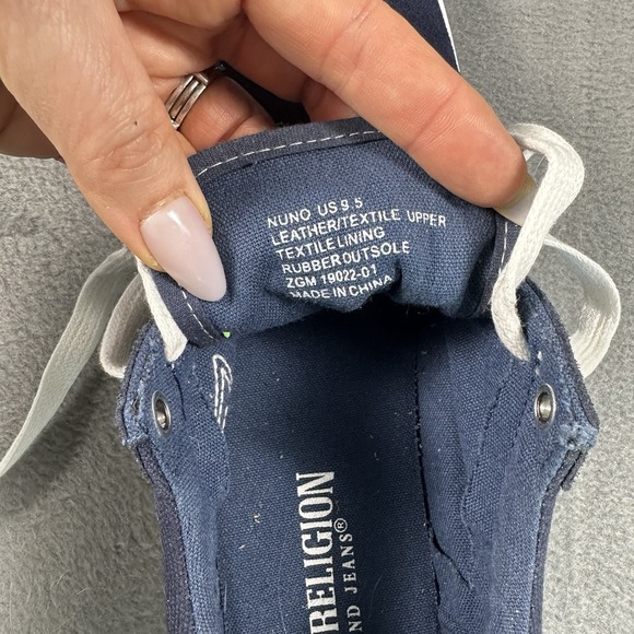 True Religion Nuno Sneakers Men's 9.5 Navy Suede Canvas Low Top - Picture 7 of 7